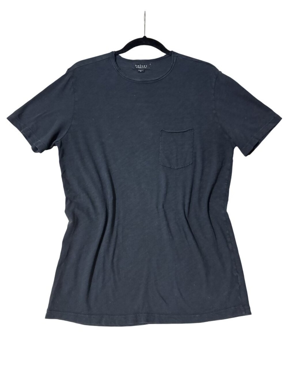 Velvet by Graham & Spencer Black Pocket Tee Shirt Medium Peru Made